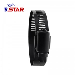 Black Perforated American Type Hose Clamp