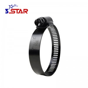 Black Perforated American Type Hose Clamp