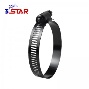 Black Perforated American Type Hose Clamp