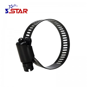 Black Perforated American Type Hose Clamp