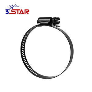 Black Perforated American Type Hose Clamp